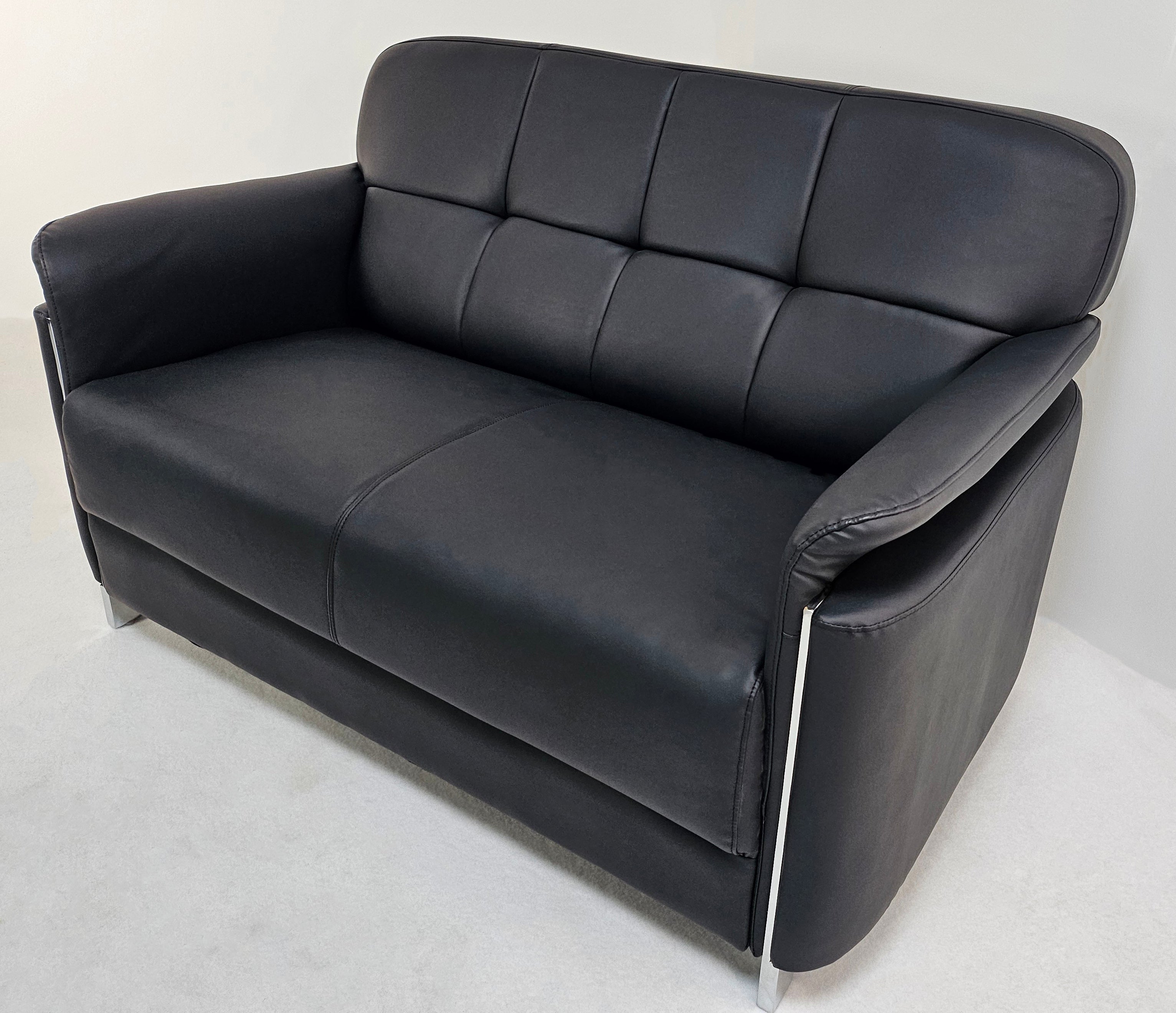 Contemporary Chesterfield Design Black Leather Sofa Set - Single, Twin and Triple Seat Available - HB-810